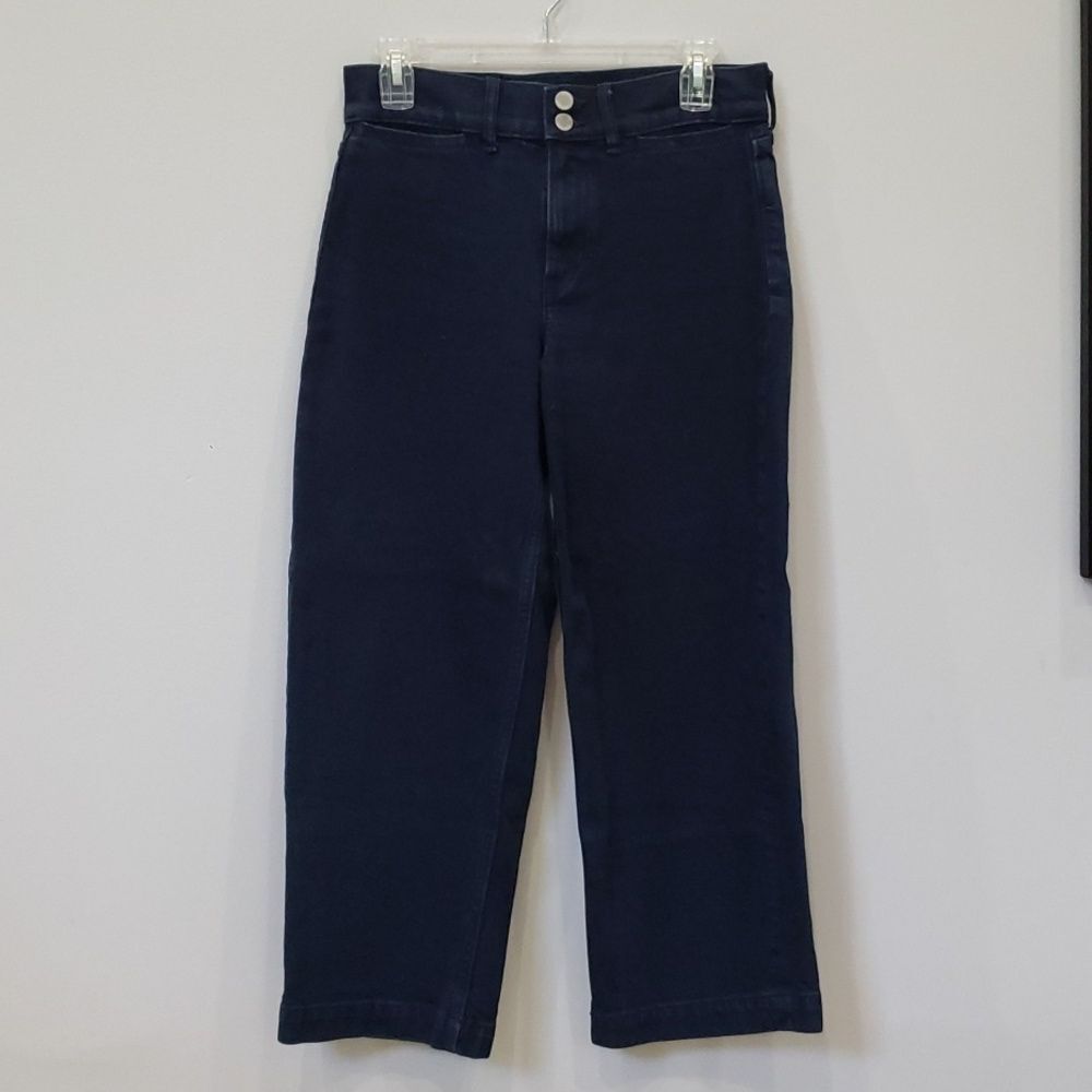 Banana Republic Jeans Womens sz 26 Dark Indigo Barrel Leg Premium Denim
